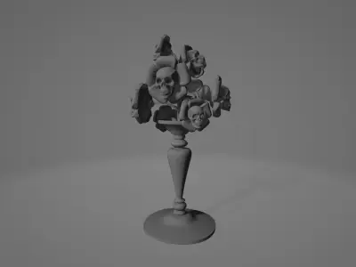 Skull Flower 3DModel part of the Halloween package 3D model