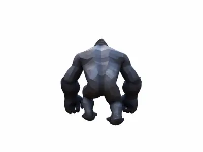 Portrait Powerful Dominant Gorilla 3d Render 3D model