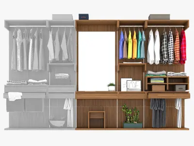 Wardrobe three part 2 3D model