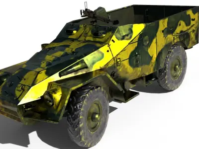 BTR-40 military vehicle Low-poly 3D model