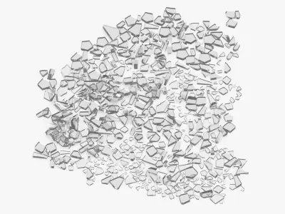Tempered Glass Pile Small and Large 3D model