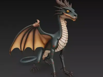 Dragon Realistic 3D Model Basic - Low Poly Realistic  Low-poly 3D model