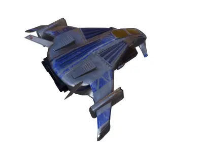Scifi Fighter Low-poly 3D model