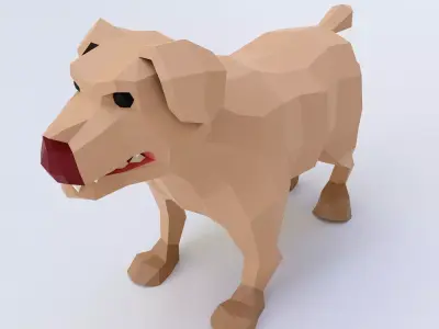 Dog  animal 3d model  Low-poly 3D model