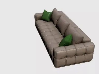 Modern Straight Sofa 3D Model Upholstered Seating to Interior 09 Free 3D model