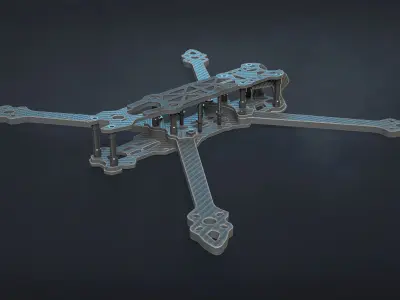 FPV Drone Frame Mark4 7 and 10 Inches Game Ready Low-poly 3D model