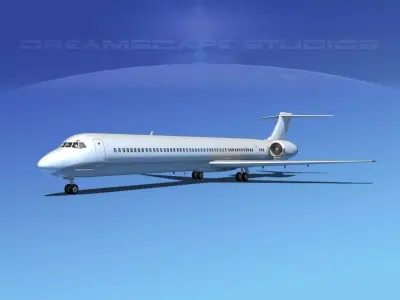 Douglas MD-80 Unmarked 2 3D model