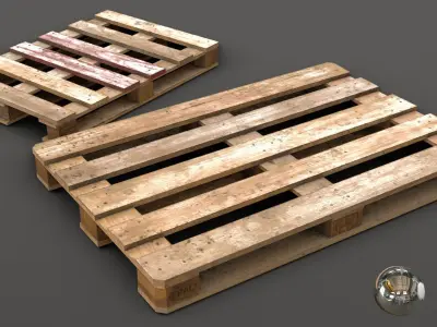 Euro Pallets Assets 01 Low-poly 3D model