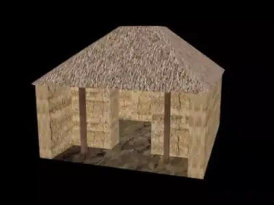 chozas straw hut Free low-poly 3D model