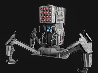 Defense Robot Low-poly 3D model