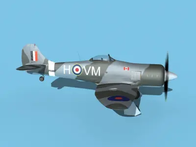 Hawker Tempest MKII RAF CAN 3D model