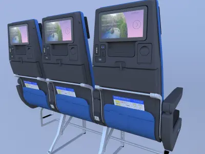 Airbus A350 cabin with RECARO seats 3D model
