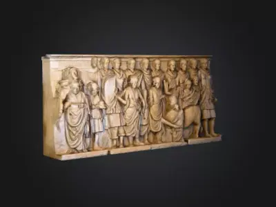 Roman Marble Relief Low-poly 3D model