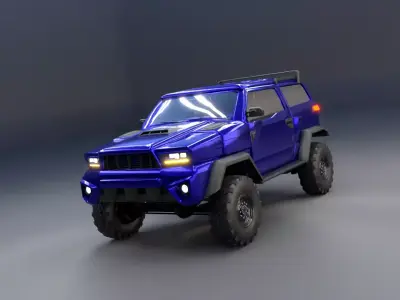Rigged Offroad SUV 4x4 Vehicle Game Ready Low-poly 3D model