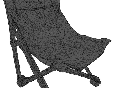 Realistic LowPoly Folding Camping Chair Low-poly 3D model