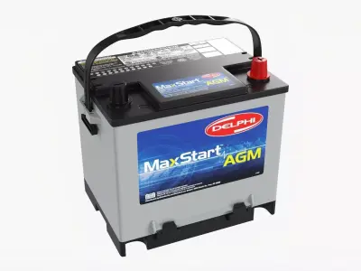 Delphi MaxStart AGM Car Battery 3D model