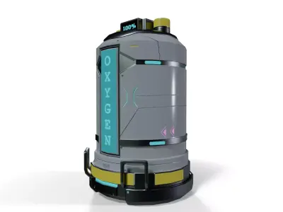Sci-Fi Medical Oxygen Tank Low-poly 3D model