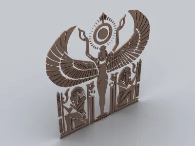 Egyptian Symbols - 057 - Topology Low-poly 3D model