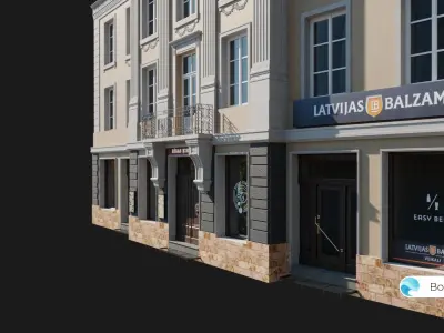 Old Riga Building 3D model Low-poly 3D model Low-poly 3D model