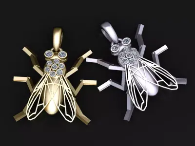 Diamond Fly Pendant 3D print model