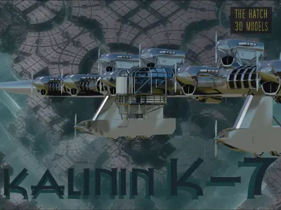 Kalinin K-7 Airplane 3D model