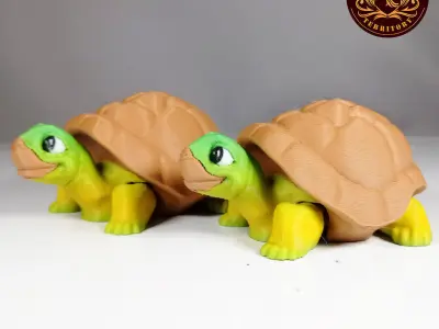 Flexi Tortoise No support Print in Place Articulate 3D print model