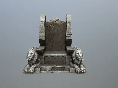 Lion Throne Low-poly 3D model