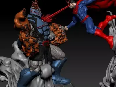 Download Darkseid vs Superman STL files for 3d printing 3D print model purchase