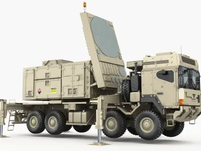 Radar MPQ-53 based on MAN truck armor chassis 3D model
