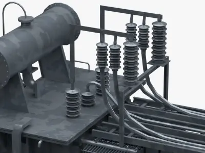 High Voltage Power Distribution Transformer Low-poly 3D model