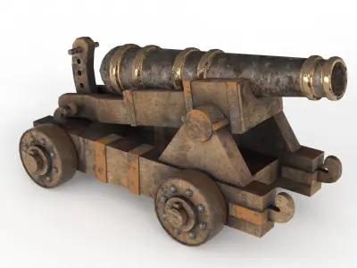 Battle Cannon Low-poly 3D model