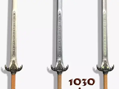 Baphomet-Sword three swords Free low-poly 3D model