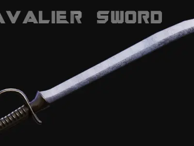 Cavalier Sword Low-poly 3D model