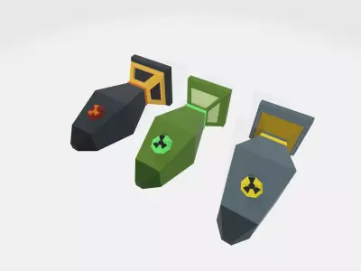 Lowpoly free atom bomb Free low-poly 3D model