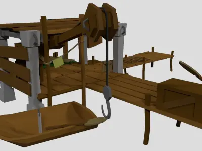 Fishing House Low Poly Low-poly 3D model