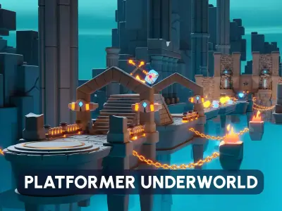Platformer 8 Underworld Low-poly 3D model