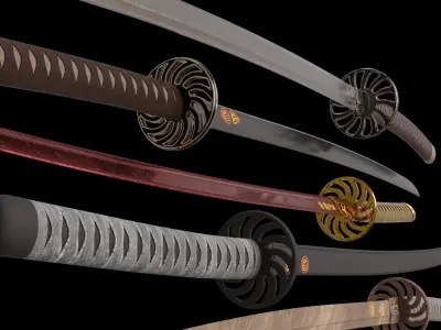 Arabian Katana Low-poly 3D model