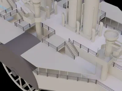 PASSENGER STEAMSHIP Low-poly Low-poly 3D model