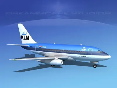 Boeing 737-100 KLM Royal Dutch Airlines 3D model