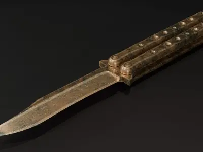 Balisong - Butterfly Knife Low-poly 3D model
