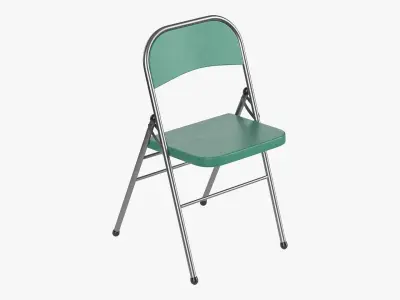 Folding Metal Chair  - Subdivision geometry Low-poly 3D model
