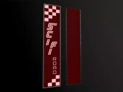 Advertising Banner Low-poly 3D model