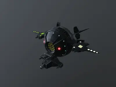 Sci-Fi Military Drone - PBR Low-poly 3D model