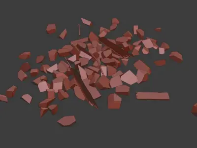 Rock debris Low-poly 3D model