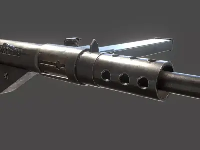 Sten Sub-Machine Gun Low-poly 3D model