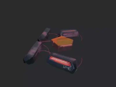 Sci-Fi Futuristic Modular Luminaire Low-poly 3D model