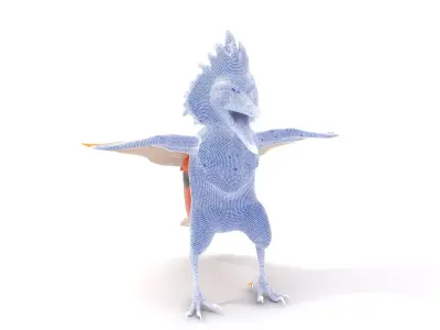 Vibrant Feathered Creature model pack Low-poly 3D model