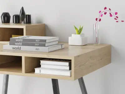 Desk 01 Low-poly 3D model