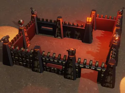 Armor wall pack modular Low-poly 3D model