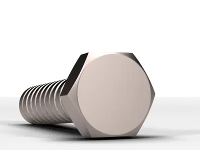 Hex Bolt Low-poly 3D model